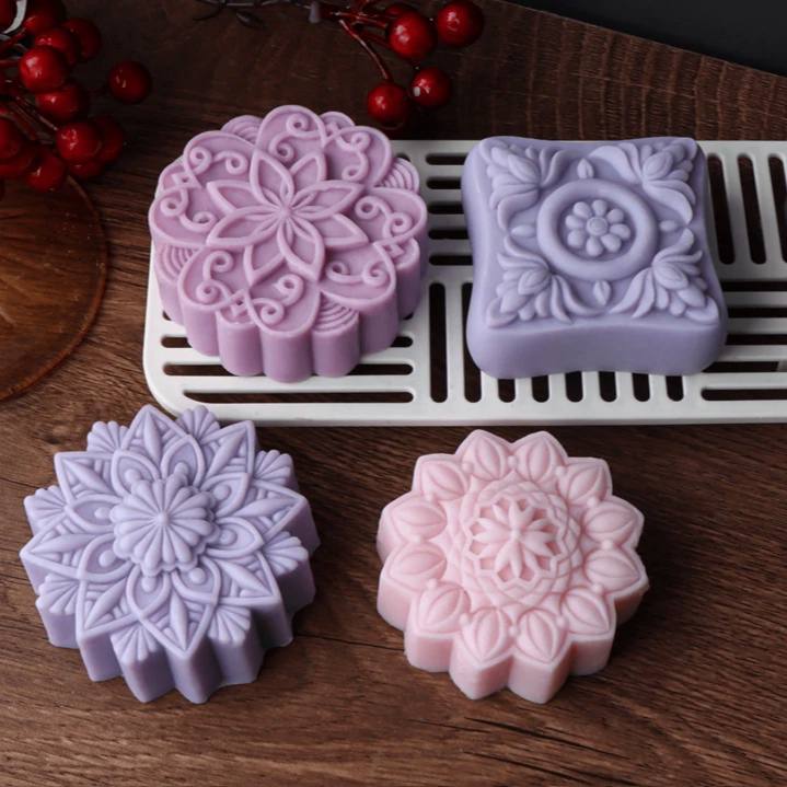 photo_1_2025-02-05_12-54-49 قالب سيليكون لصناعة الصابون والشمع والراتنج تصاميم زهرة وزخرفة ثلاثي الابعاد MA93 - الصورة 1