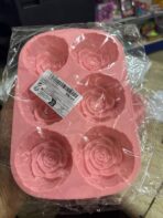 ⁦قالب سيلكون بشكل وردة 6 فجوات متعددة الاستعمالات لصنع الشوكلاتة والصابون والشمع MA93⁩ - الصورة ⁦6⁩