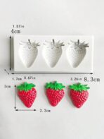 ⁦قالب سيليكون توت احمر مثلث الشكل 3 فتحات على شكل فراولة MA93⁩ - الصورة ⁦4⁩