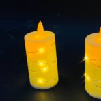 ⁦شمعه رومانسية صناعية مع سرب اضاءة عاطفي عليها لديكور المنزل واجواء العشاء تشتغل بالبطارية⁩ - الصورة ⁦4⁩