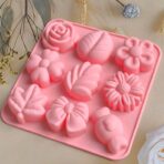 ⁦قالب سيليكون ثلاثي الابعاد اشكال زهور وحلوى لصنع الشكلاطة وتزيين الكيك⁩ - الصورة ⁦2⁩