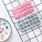 قالب سيليكون تصميم ازهار وربطات 18 فتحه لصنع بخور المستكة والحلوى وتزيين الكعك والحلويات MA93