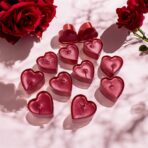 مجموعة شموع حمراء على شكل قلب 12 شمعة