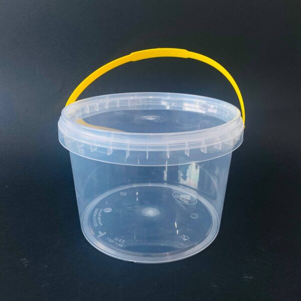 سطل بلاستيك 2.5 كيلو محكم الأغلاق لحفظ المنتجات ، الموالح والكعك و الحلويات أمن لحفظ الغذاء