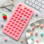 قالب سيليكون لصنع بخور مستكة وزينة الكعك 50 تجويف شكل دائرة نجمة سمايل MA93