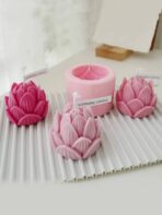 ⁦قالب سيليكون شكل وردة اللوتس لصنع الشموع والديكور MA93⁩ - الصورة ⁦4⁩