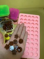 ⁦قالب سيليكون لصنع بخور مستكة وزينة الكعك 50 تجويف شكل دائرة نجمة سمايل MA93⁩ - الصورة ⁦2⁩