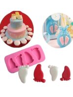 ⁦قالب سيليكون صغير تصميم عفسة رجل البيبي 4 فتحات لتزيين والديكور MA93⁩ - الصورة ⁦3⁩