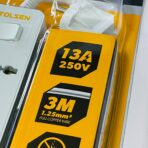 ⁦مطول كهربائي ممتاز 3 متر ، سلك نحاس كامل مع زر فتح واغلاق TOLSEN⁩ - الصورة ⁦2⁩