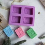 ⁦قالب سيليكون لصناعة الصابون نقشة شجرة 4 تجويفات⁩ - الصورة ⁦2⁩