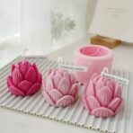 قالب سيليكون شكل وردة اللوتس لصنع الشموع والديكور MA93