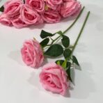 ⁦وردة صناعي جوري لون وردي حجم كبير طول  50 سم لصنع باقات والاهداء في الهدايا⁩ - الصورة ⁦5⁩