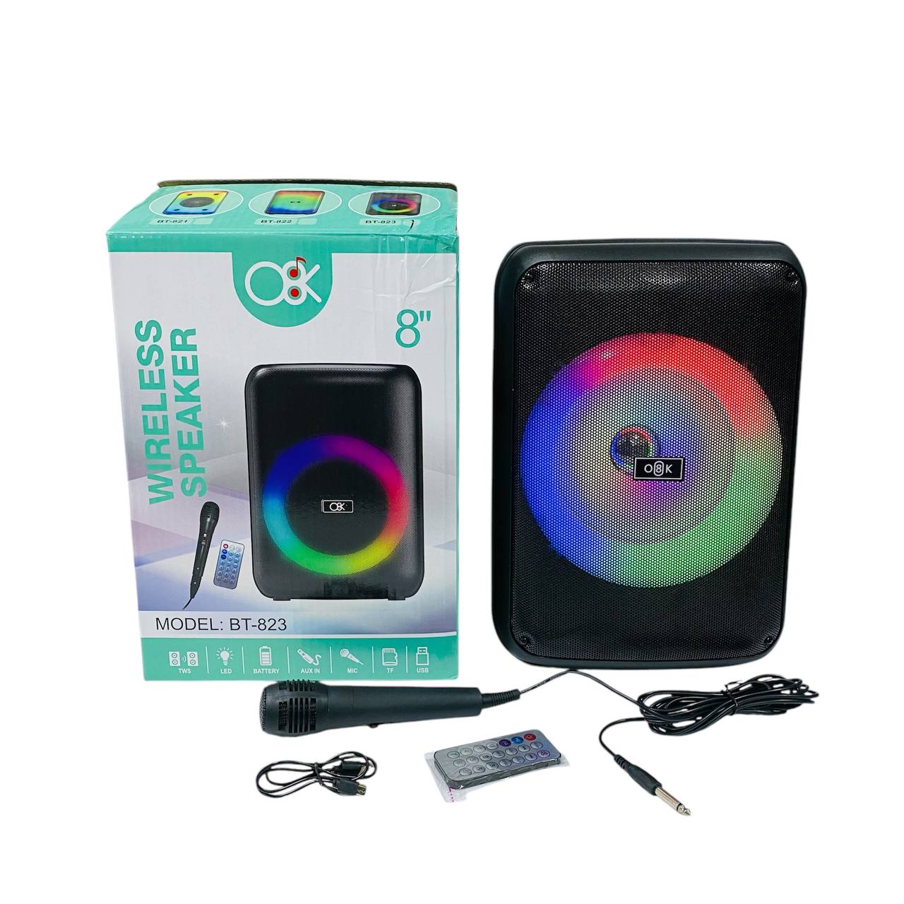 photo_6_2025-02-02_22-23-27 مكبر صوت بلوتوت مع مايك سبيكر قوة 20 وات درجة اولى مع اضاءة RGB متغيرة - الصورة 1