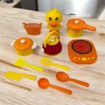 لعبة طقم مطبخ بطوط اصفر مع لعبة وعدة كاملة