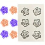 ⁦قالب سيليكون ثلاثي الابعاد بشكل وردة 6 فتحات مناسب لصنع شموع معطرة وصابون يدوي MA93⁩ - الصورة ⁦3⁩