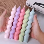 قالب شمع من الاكريليك مموجة مخططة لديكور منزل وهديا ومناسبات WFHM77