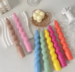 ⁦قالب شمع من الاكريليك مموجة مخططة لديكور منزل وهديا ومناسبات WFHM77⁩ - الصورة ⁦2⁩