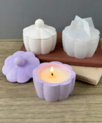 قالب سيلكون شكل وردة مع الغطاء لصب الجبس او كوب شمع ديكور منزل WFHM77