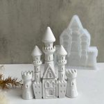 قالب سيلكون بشكل قلعة قالب حرفي لعمل ديكور المنزل WFHM77