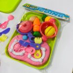 ⁦طقم لعبة مطبخ تقطيع فواكه وخضروات وغاز للأطفال ، بيض وصحن⁩ - الصورة ⁦7⁩