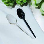 مجموعة ملاعق شيف بلاستيك درجة اولى لون ابيض \ أسود ، دستة 50 \ 100 ملعقة