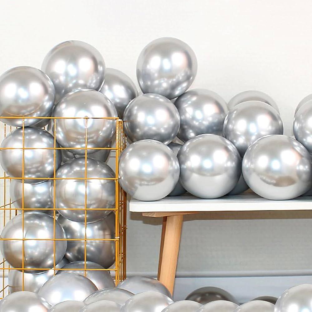 photo_1_2025-03-06_12-44-13 25 بالون فضي كروم فاخرة للمناسبات والديكور - الصورة 1