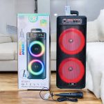 مكبر صوت بلوتوت مع مايك حجم كبير 2 سبيكر 8 انش مناسب للأماكن المفتوحة والمغلقة