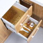 ⁦رول المنيوم لاصق مقاوم للرطوبة ومضاد للتلوث مناسب للمطبخ والطاولات لون فضي / ذهبي⁩ - الصورة ⁦3⁩