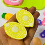 ⁦طقم لعبة مطبخ تقطيع فواكه وخضروات وغاز للأطفال ، بيض وصحن⁩ - الصورة ⁦2⁩