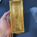 ⁦علبة فاخرة فارغه بلاستيك ذهبية متعددة الاستعمالات بغطاء شفاف للاستعمال الغذائي والكيكات⁩ - الصورة ⁦5⁩