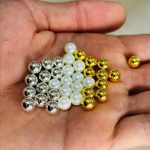 كيس خرز مغلق لامع دائري مقاس 8 ملم لصنع الاكسسوارات والاعمال الحرفية - 50 قرام