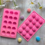 قالب سيليكون على شكل زهرة جوري 15 تجويف لصنع قطع الصابون والشموع والحرف اليدوية MA93