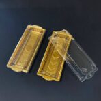 ⁦علبة فاخرة فارغه بلاستيك ذهبية متعددة الاستعمالات بغطاء شفاف للاستعمال الغذائي والكيكات⁩ - الصورة ⁦7⁩