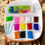 صلصال اسفنج سهل التشكيل مع ادوات 12 لون للأطفال ، تنمية المهارات الحسية والبصرية للأطفال