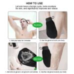 ⁦فوطة استحمام قفاز لتنظيف عميق وناعم على البشرة لون اسود⁩ - الصورة ⁦2⁩