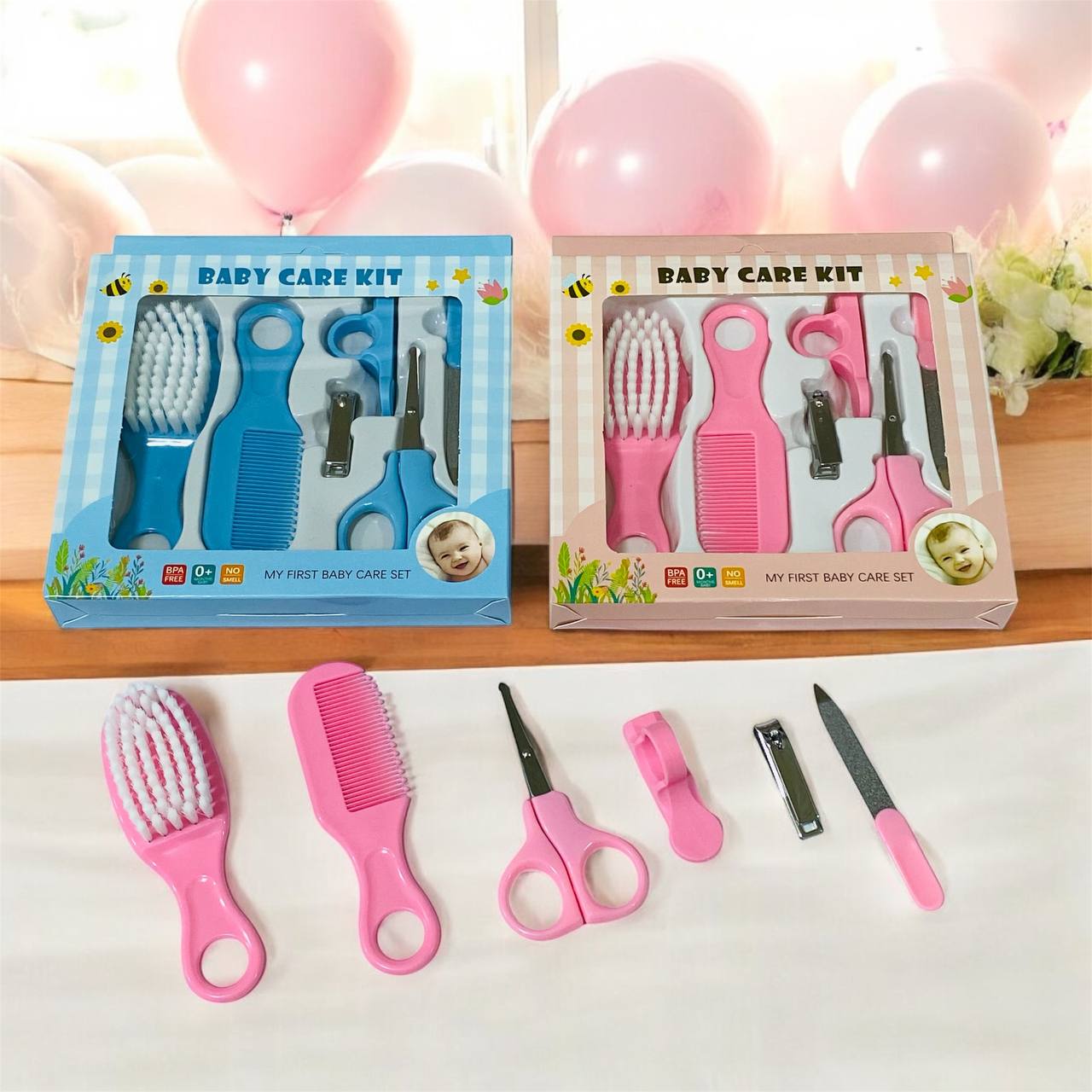 photo_2_2025-04-26_13-50-04 مجموعة عناية بيبي مواليد 6 قطع ، فرشاة شعر وقلامة اضافر ومقص ومبرد - الصورة 1