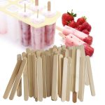 دستة اعواد خشبية جيلاطي ايس كريم 50 قطعه ، مناسب حتى للأعمال الفنية
