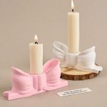 قالب سيلكون حامل شموع بشكل فيونكة WFHM77