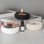 قالب سيلكون لديكور منزلي لعلبة شموع ، مبخرة عطرية، بملمس حجري WFHM77