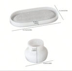 ⁦مجموعة من قالبين (2قطعة) من السيلكون صينية بيضاوية نقش حجري ، قالب لكأس شمعة،مبخرة،ملمس حجري WFHM77⁩ - الصورة ⁦2⁩