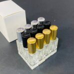 ⁦دستة 12 عبوة زجاجية فاخرة تقسيم العطور 5 مل ، 3 ألوان فضي / ذهبي / أسود⁩ - الصورة ⁦6⁩