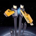 ⁦كابل شحن سريع 65/27 وات 2 متر ،متعدد المداخل 4 في واحد ايفون و تايب سي عريض⁩ - الصورة ⁦2⁩