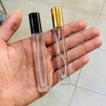 عبوة فاخرة زجاجية 10 مل تقسيم العطور ، باللون ذهبي والاسود