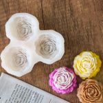 قالب سيلكون ورد ثلاثي لصنع الشموع WFHM77