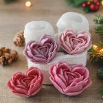 قالب سيلكون بتصميم زهرة قلب لصنع الشموع WFHM77