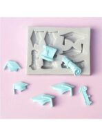 ⁦قالب سيلكون تخرج قبعة و ربطة لشمع والشكلاطة WFHM77⁩ - الصورة ⁦2⁩