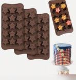 ⁦قالب سيلكون نجمة خماسية مكونة من 15 تجويف متعدد الاستخدامات WFHM77⁩ - الصورة ⁦2⁩