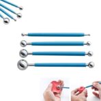 مجموعة ادوات نمذجة وتشكيل الصلصال و الطين وتزيين الكيك ، ادوات نحن كروية حديد