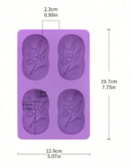 ⁦قالب سيلكون مكون من 4 فتحات بشكل شجرة الزيتون لصنع الصابون WFHM77⁩ - الصورة ⁦3⁩