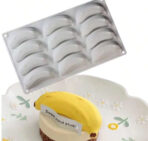 قالب سيلكون بشكل موز ب12 فتحة قالب لصنع الايس كريم وموس كيك متعدد الاستخدمات WFHM77